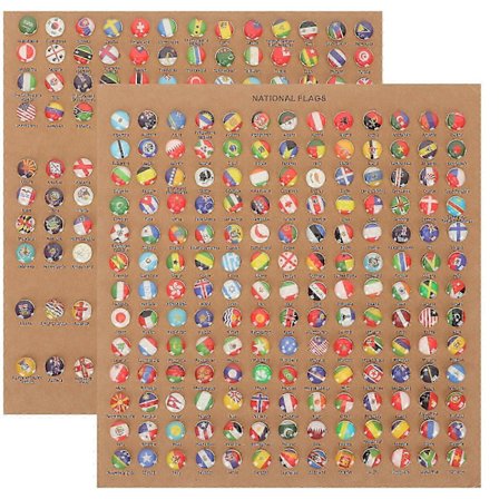 291 stk. National Flag Tommelfingerstifter Landkort Tegnestifter Kreative tegnestifter til tavle (FMY)