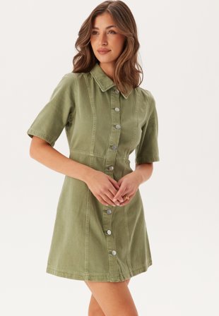 Pieces - Onlsilla 2/4 SHORT BUTTON DRES - Mermaid - Kläder - - Bubbleroom