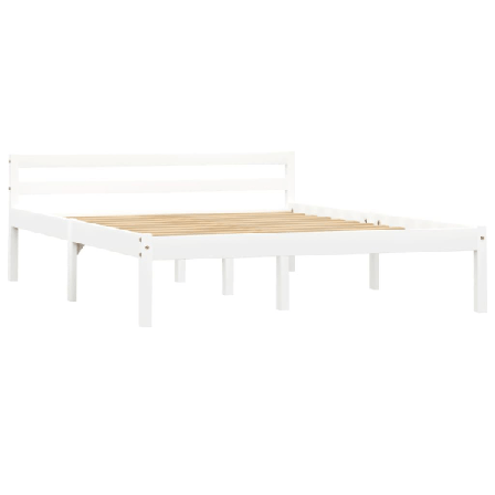 Vidaxl Sängram Vit Massiv Furu 140x200 Cm Vit
