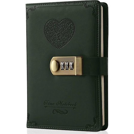 Dagbok med lås for jenter - Lærlåsbar passordjournal Søte hemmelige dagbøker Notatbok med kombinasjonslås for kvinner Voksne B6 Størrelse 13,5x19,8 cm