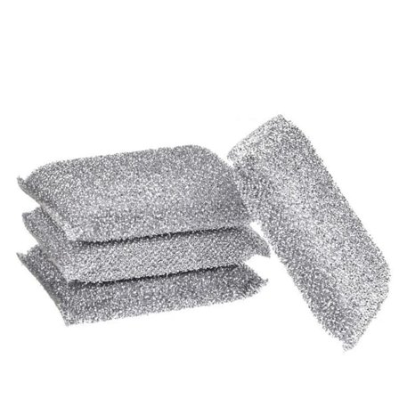 Silverglänsande Diskborste 4-pack Svamp Skursvamp Lurex Svamp Perfekt för belagda grytor, stekpannor, keramikhällar