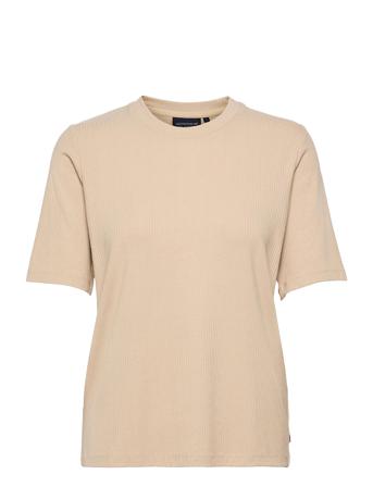 Rira Rib Tee Beige Lexington Clothing
