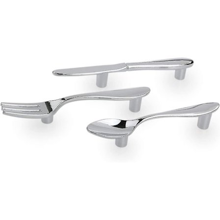 Skje- og gaffelknapp Vintage Skap Skuff Dørhåndtak Metall Dekorativ