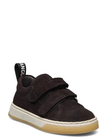 Shoes - Flat - With Velcro Lave Sneakers Svart ANGULUS*Betinget Tilbud