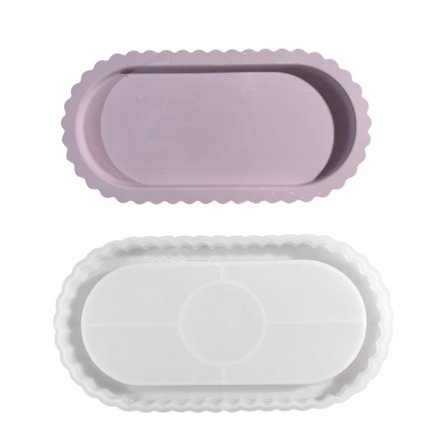 Kreativt fad med robust silikone oval form til boligtilbehør