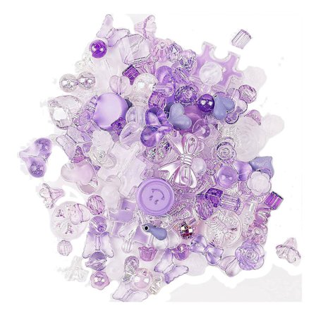 1 Paketti Sekalaisia Lilalävistä Pastellia Akryylihelmiä Akryylimuovihelmiä (150G/Paketti, Noin 100 Kpl
