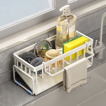 Kjøkkenoppbevaringsbokser - selv-drenerende oppbevaringsstativer - rustfritt stål - vaskebrett