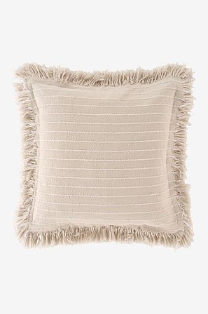 Jotex - Kissenbezug Mit Fransenrand 50x50 Cm Beige - FRANCIS - Kaufe Dekokissen und Kissenbezüge bei Jotex