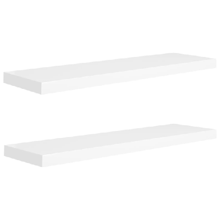 Vidaxl Svävande Vägghyllor 2 St Vit 90x23,5x3,8 Cm Mdf Vit