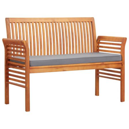 Trädgårdsbänk 2-sits Med Dyna 120 Cm Massivt Akaciaträ