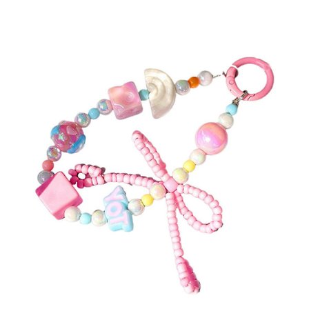 Kvinnor Flickor Mobiltelefon Hänge Mobiltelefon Hängande Snöre Elegant Handgjort Pärlband Telefonrem Smycken Modeaccessoar blå