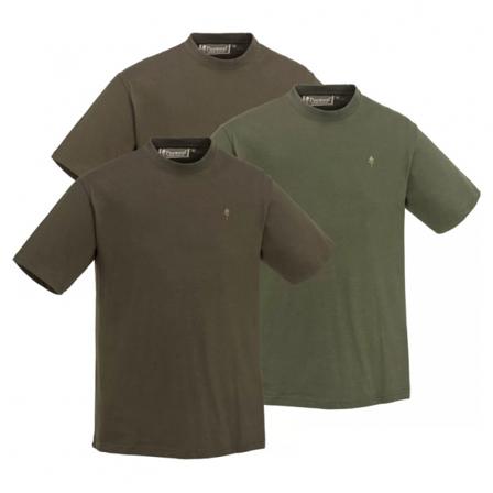 Pinewood T-shirts 3-pack Green/H.Brown/Khaki, XL