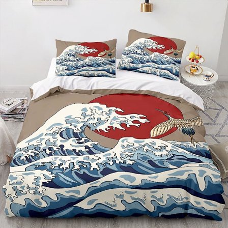 Fsh01# 3D Hjem Tekstil Sengetøj Ukiyo-e Serie Geisha Japansk Dynebetræk Lagen Tredelt Sæt