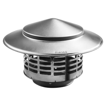 Rostfritt Stål Skorstenshuv För Ventilationskanaler Skorstenar Avluftningshuv Yttervägg Luftutlopp Takrör Avluftningshuv 75/200mm 75MM CHINA