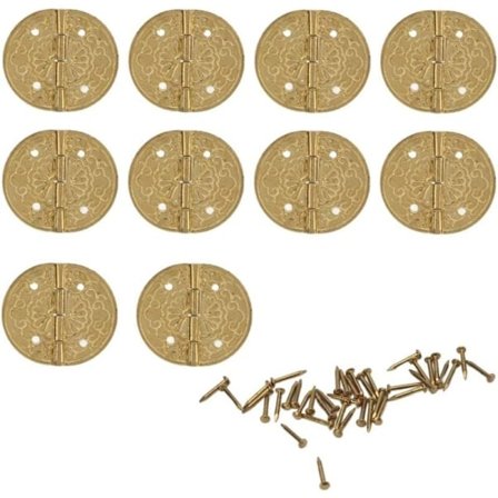 Tilføj charme til dine træskabe med vintage hængsler: udsøgte rustikke messinghængsler til håndværksprojekter, skattekister og små æsker - hardware s