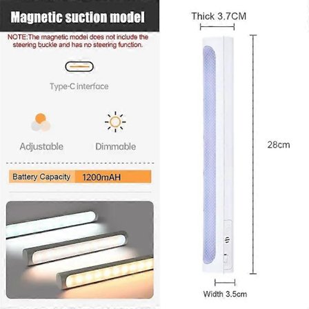 LED Natlampe Touch Kontrol Bordlampe Dæmpbar Type-C Genopladelig Beskytter Øjne Bordlamper til Skab Læsning Læring[D]