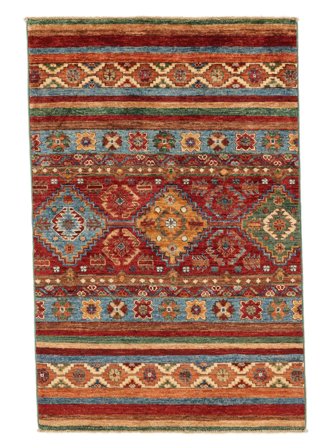 Koberec Shabargan 84X128 Tmavě Červená/Hnědá (Vlna, Afghánistán)