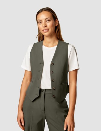 Shaping New Tomorrow - Dame - Essential Vest Short - Dark Olive - Størrelse M