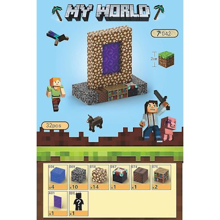 32 stk T042 Heaven Portal Minecraft Magnetiske Byggeklosser Stable Minifigurleker Magnetkube Verdenssett Leke [DmS]