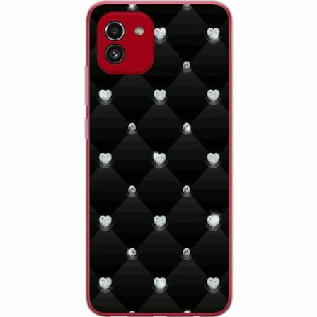 Samsung Galaxy A03 Genomskinligt Skal Bling Heart