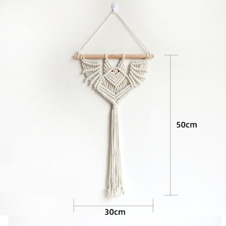 Macrame Plantehenger Hengende Planteholder BEIGE KORT KORT