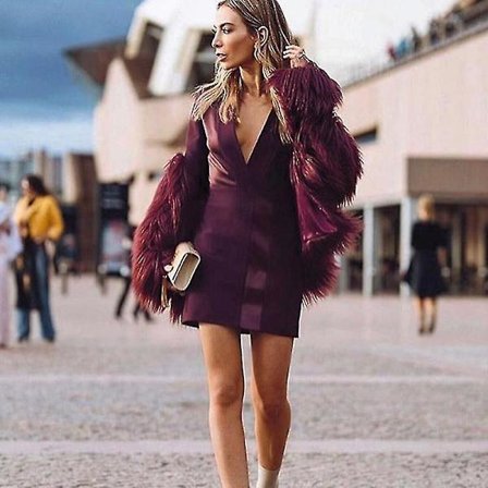 Dame Luxur Fluffy Faux Fur Coat Jakke Yttertøy