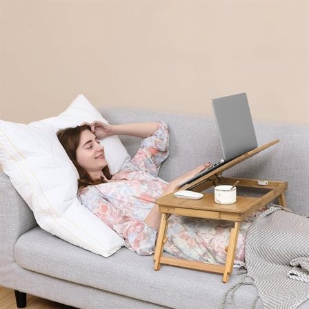 Bord til bærbar computer til sengen – Bambus