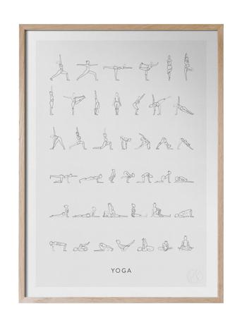 Yoga Home Decoration Posters & Frames Posters Illustrations White Kunskapstavlan