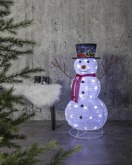 Außendekoration Tecidy Schneemann Weiß