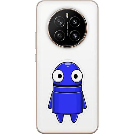 Yhteensopiva Puhelinkuori Honor Honor Magic7 Sininen piirretty hahmo, jossa on suuret silmät ja ystävällinen ilme minimalistisessa muotoilussa