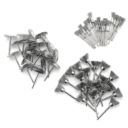 Roterende stålbørste for 60 stk 3 mm skafttrådbørste Mini Drill roterende verktøy for metallrustpolering
