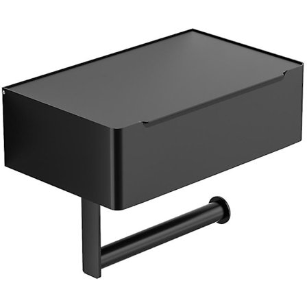 Stor Toalettpappershållare med Hylla, Våtservettsdispenser och Förvaring, Rostfritt Stål