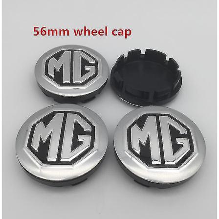 4 stk Mg Logo 56mm 60mm Deksel for Hjulnav, Dekal, Klistremerke, Styling Tilbehør, 56mm Sølv Deksel