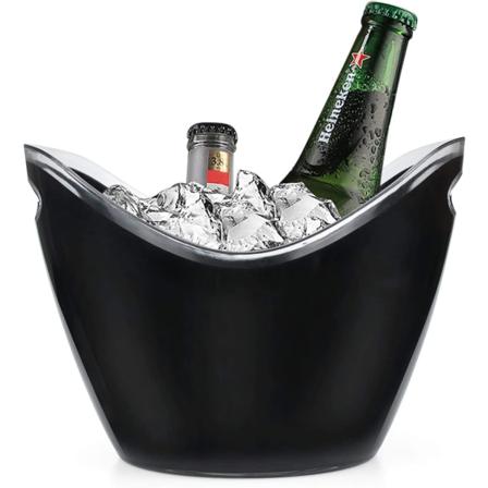 Jääämpäri 3,5 l mustaa muovia Ihanteellinen viinipulloille, cha
