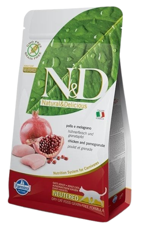 Farmina - Cat N&D Grain Free Chicken & Pomegranate Neutered 1,5 kg - Katt - Kattefôr & kattemat - Tørrfôr for katt - ZOO.no