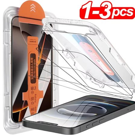 Lättinstallerat skärmskydd kompatibelt med iPhone 17 Pro Max Air 16 13 11 12 14 15 Pro Max Mini XS XR Anti-Scratch skyddsglasfilm