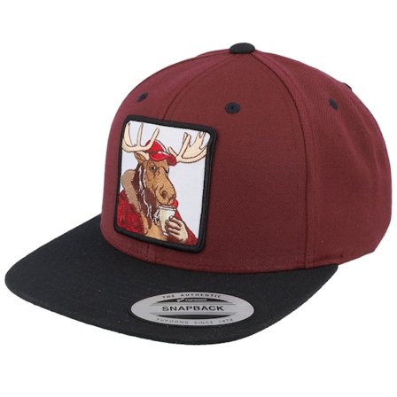 Hunter - Rouge snapback Casquette - Moose Coffee Maroon/Black Snapback @ Hatstore