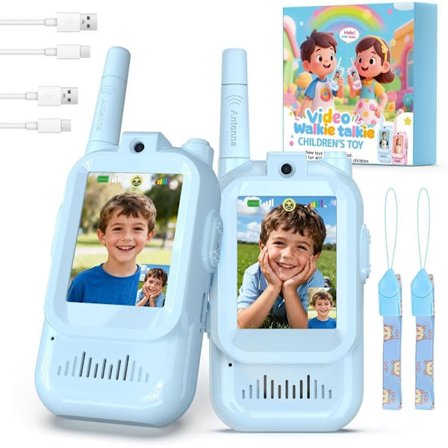 2-pakning Videowalkie Talkie Barn 5 km – Oppladbar Walkie Talkie Leketøy for Gutter og Jenter