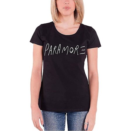 Paramore T-shirt bandlogotyp Hayley Official Womens Black Junior Fit