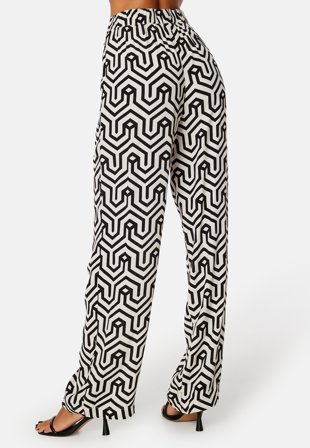 VILA Daca Sana HW Pants Black AOP:SANA Klær