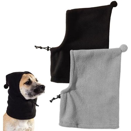 2 stk. vinterhundehue, vindtæt hundesnood, hals- og ørevarmer, ørebeskyttere til hunde, høreværn til hunde, hovedtørklæde til udendørs gåture - L - 28