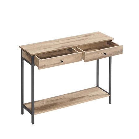 Rootz-konsolipöytä - sisääntulopöytä - käytävän pöytä - lastulevy ja teräs - 30 cm x 100 cm x 80 cm - kamelinruskea / mustemusta - 16,2 kg