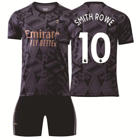 22-23 Arsenal ude sort nr. 7 Saka 9 Lacazette 19 Pepe 14 Aubameyang fodboldtrøjesæt