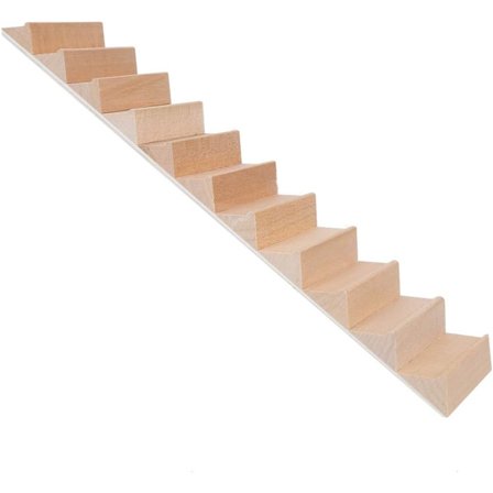 1:12 Trætrappe, DIY Miniature Håndliste Trapper Samlet Cr