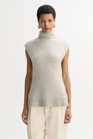 Soft Goat - Brushed turtleneck singlet - Kashmirtröja dam - XS - Chalk