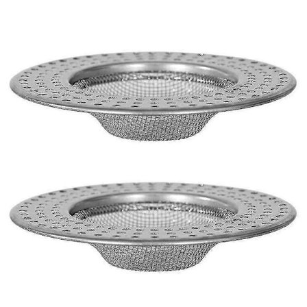 2 stk. Avløpsfilter i rustfritt stål for vask