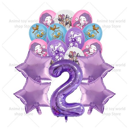 KPop Demon Hunters -syntymäpäiväjuhlasetti: dukar, lautaset, mukit, ilmapallot, kakunkoriste lapsille