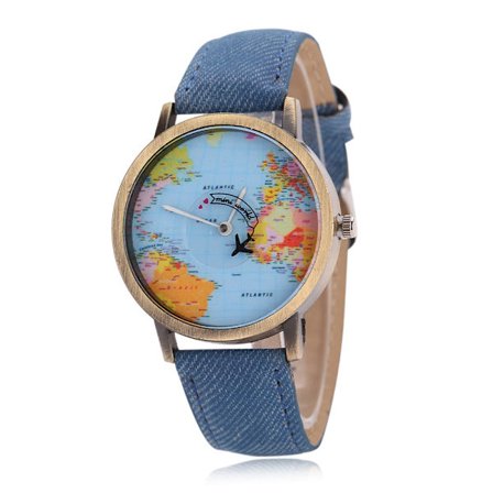 Reis verden rundt Klokke Kul Unik Fly Flygende Verdenskart