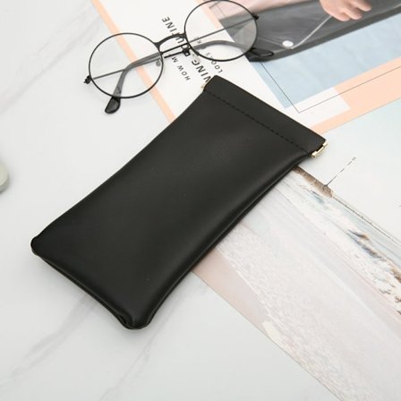 3 stk. bløde brilleetuier, solbrilleetuier i læder, bærbare klemmeetuier til briller, slanke solbrilleposer, brilleboks, opbevaring af briller