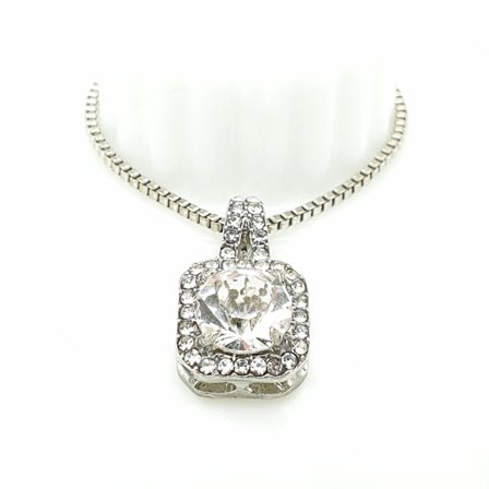 Diamond pendant necklace 925 silver